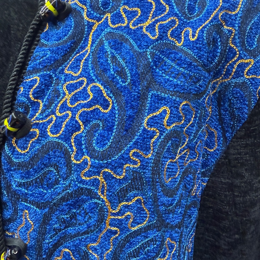 Vintage Indigo Moon Embroidered Boho Jacket Size Large - Picture 4 of 7